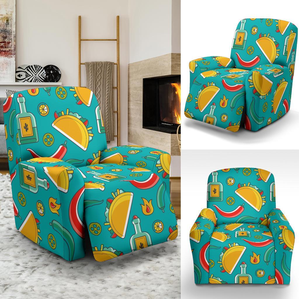 Chilli Taco Pattern Print Recliner Cover-grizzshop