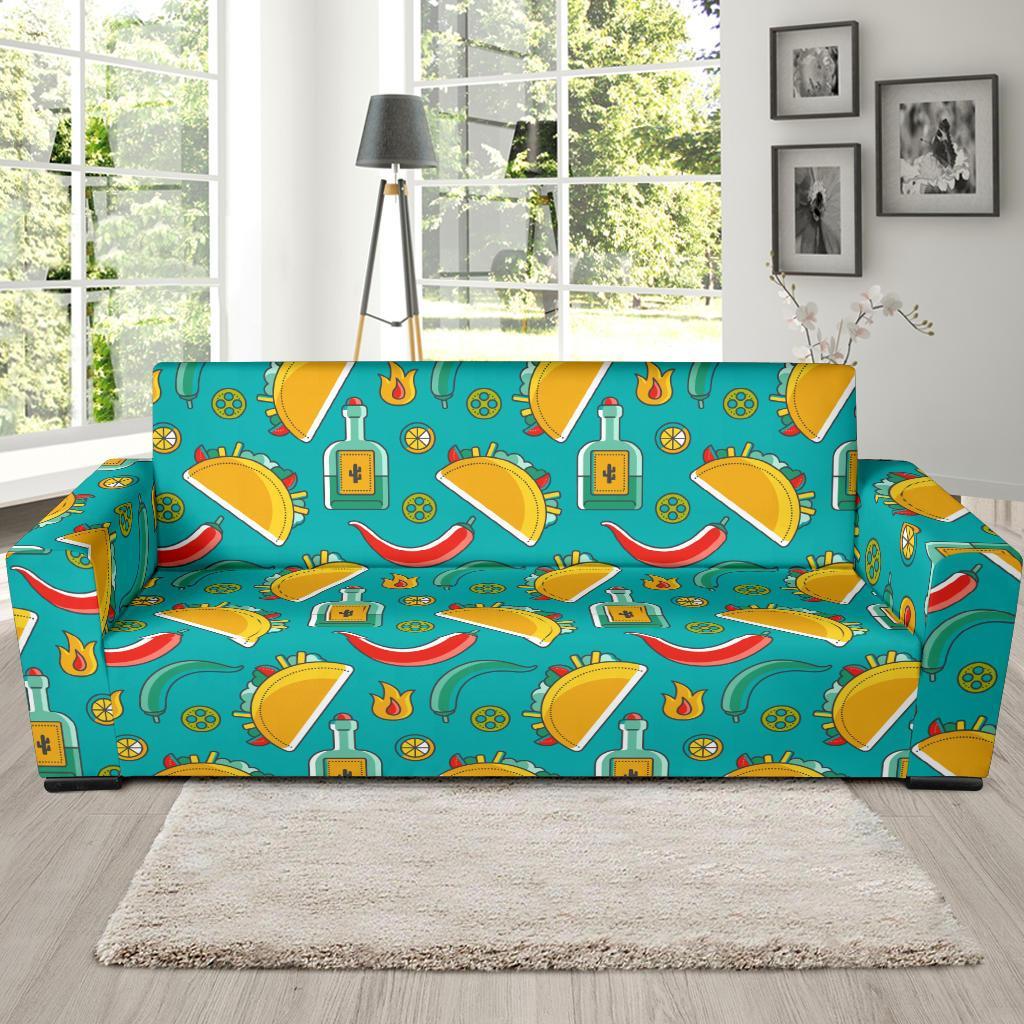 Chilli Taco Pattern Print Sofa Covers-grizzshop