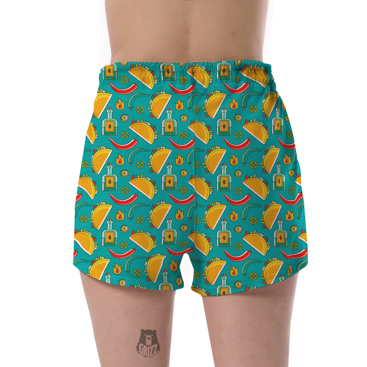 Chilli Taco Pattern Print Women's Shorts-grizzshop