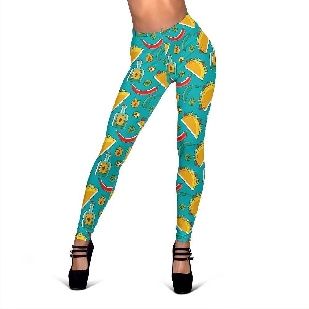 Chilli Taco Print Pattern Women Leggings-grizzshop