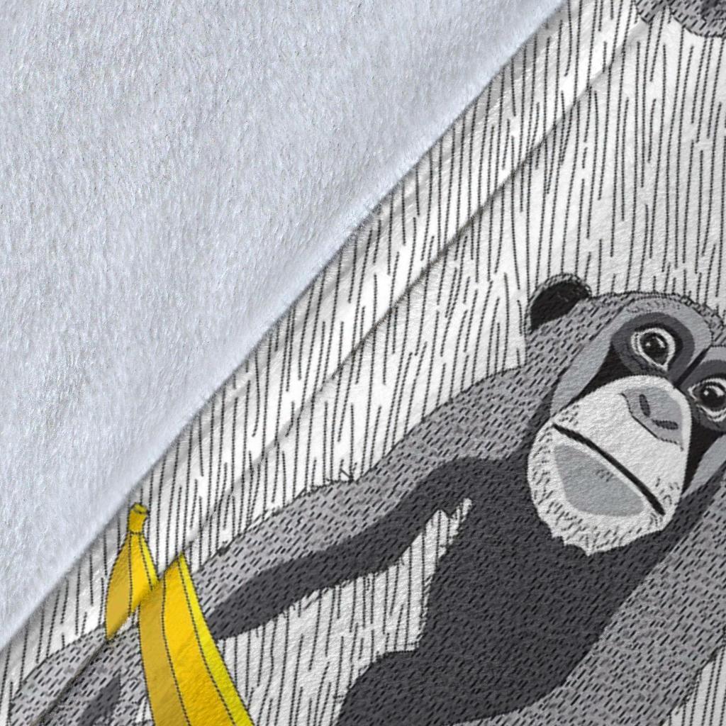 Chimp Monkey Banana Pattern Print Blanket-grizzshop