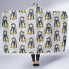 Chimp Monkey Banana Pattern Print Hooded Blanket-grizzshop