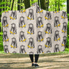 Chimp Monkey Banana Pattern Print Hooded Blanket-grizzshop