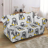 Chimp Monkey Banana Pattern Print Loveseat Cover-grizzshop