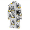 Chimp Monkey Banana Pattern Print Men Long Robe-grizzshop