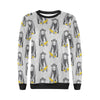 Chimp Monkey Banana Pattern Print Women Crewneck Sweatshirt-grizzshop