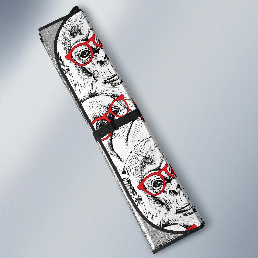 Chimp Monkey Pattern Print Car Sun Shade-grizzshop