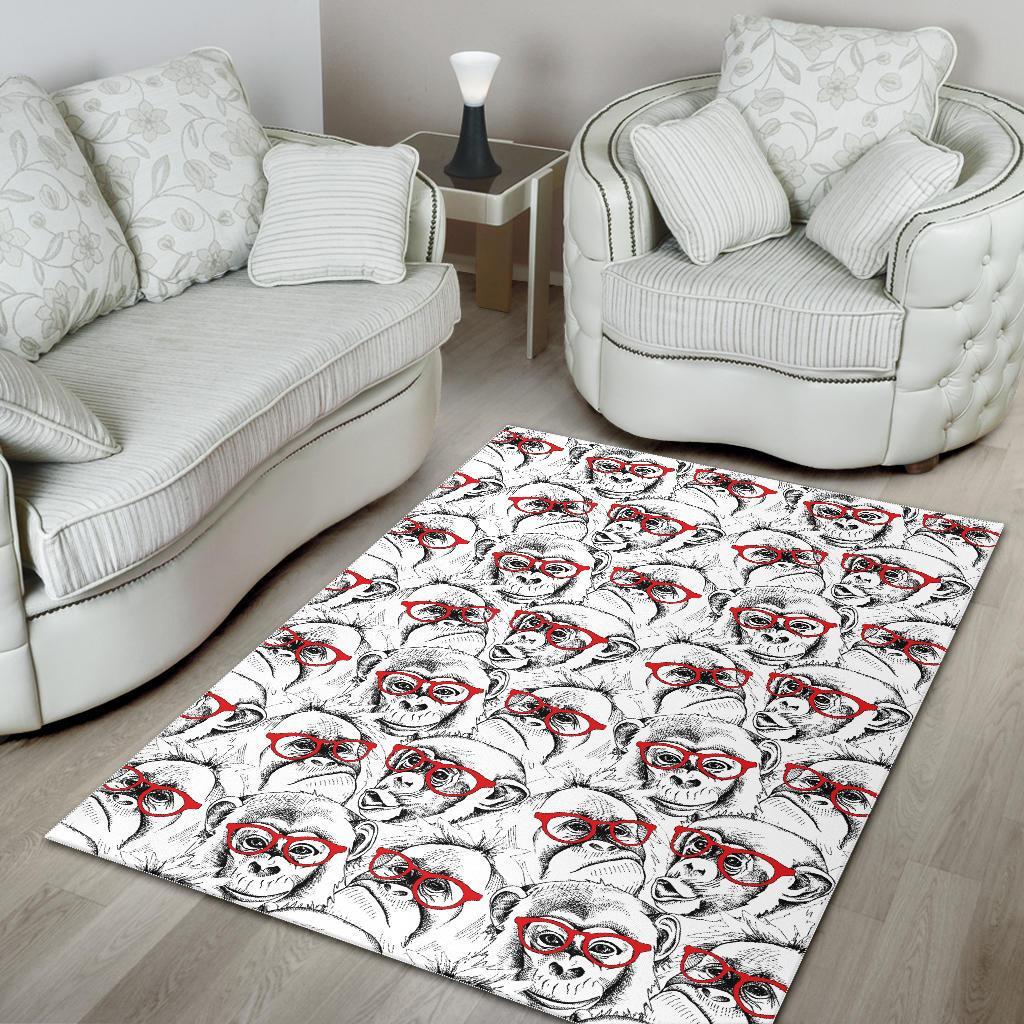 Chimp Monkey Pattern Print Floor Mat-grizzshop