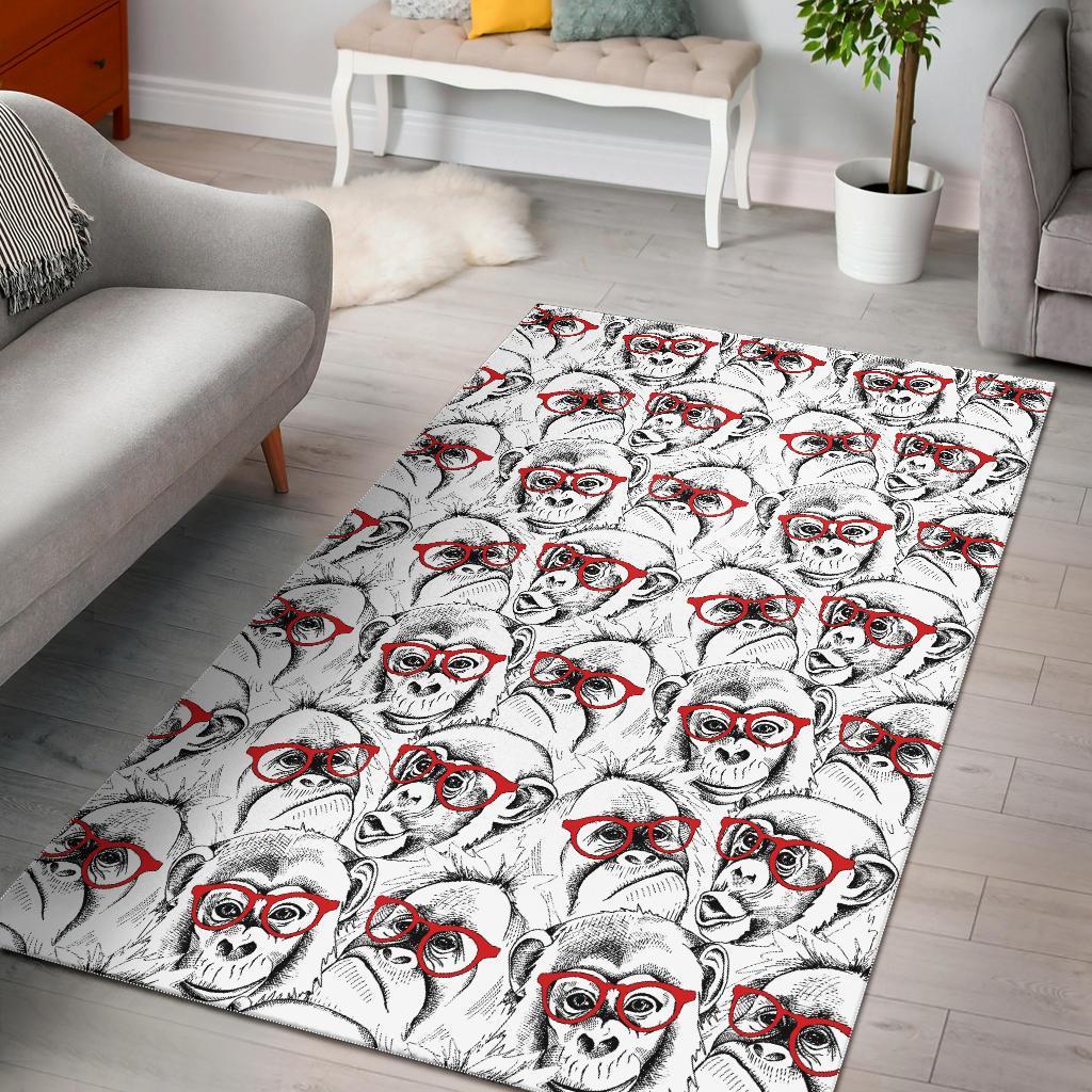 Chimp Monkey Pattern Print Floor Mat-grizzshop