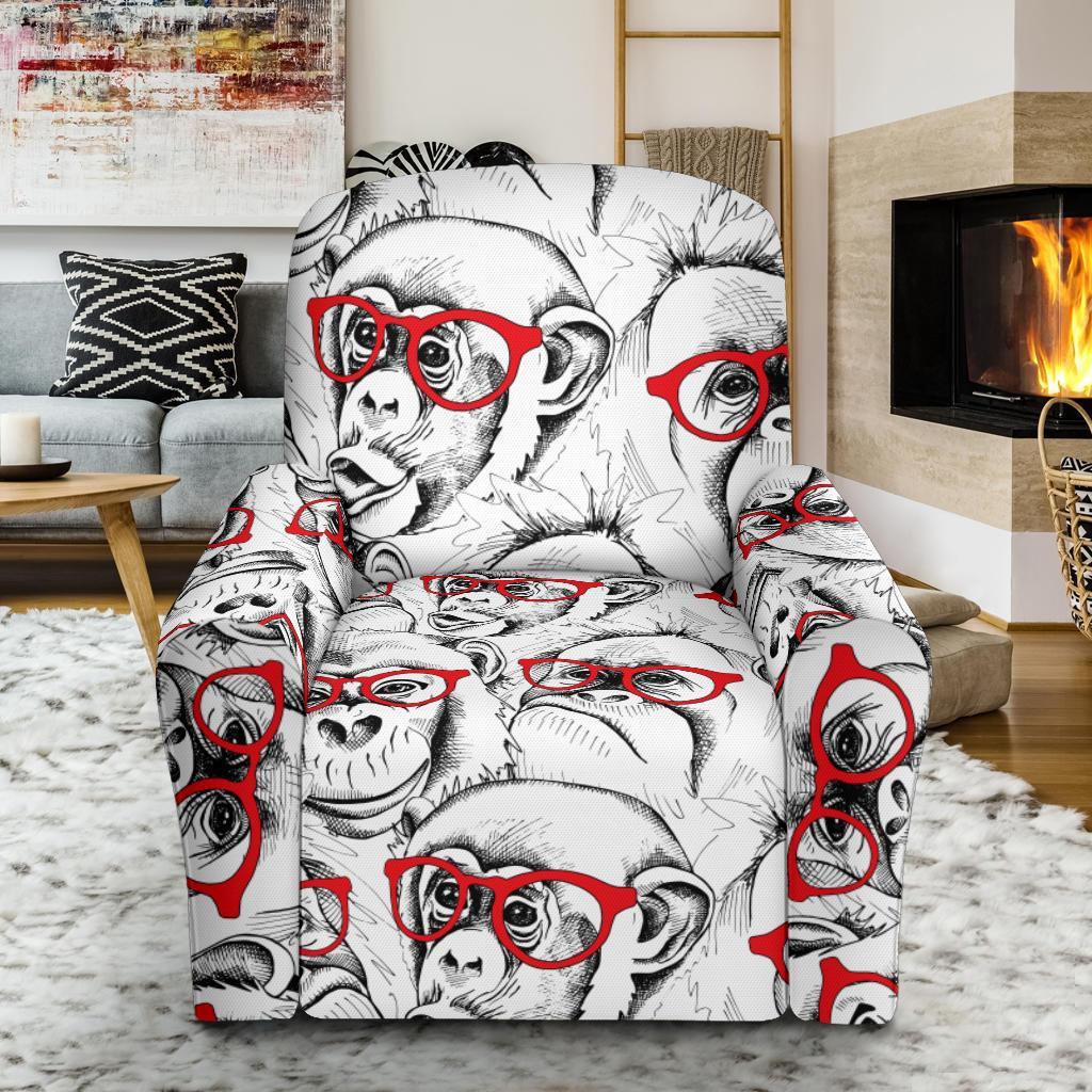 Chimp Monkey Pattern Print Recliner Cover-grizzshop