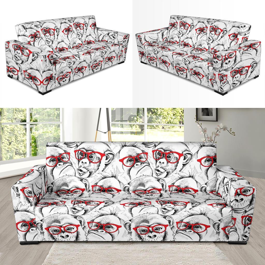 Chimp Monkey Pattern Print Sofa Covers-grizzshop