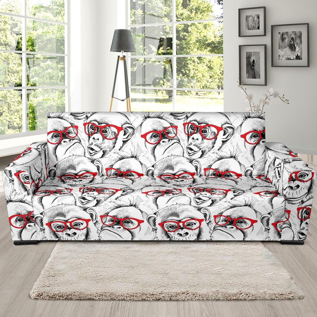 Chimp Monkey Pattern Print Sofa Covers-grizzshop