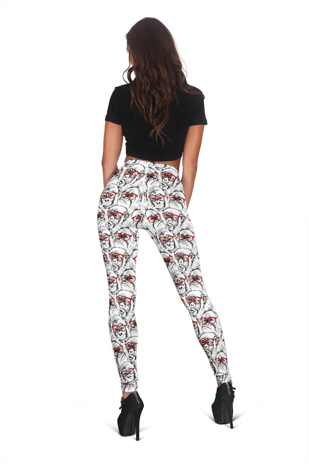 Chimp Monkey Pattern Print Women Leggings-grizzshop