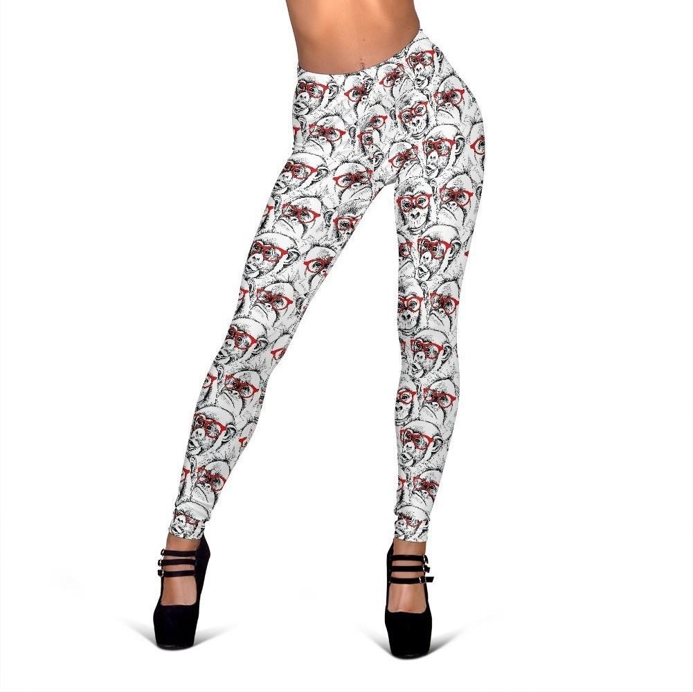 Chimp Monkey Pattern Print Women Leggings-grizzshop