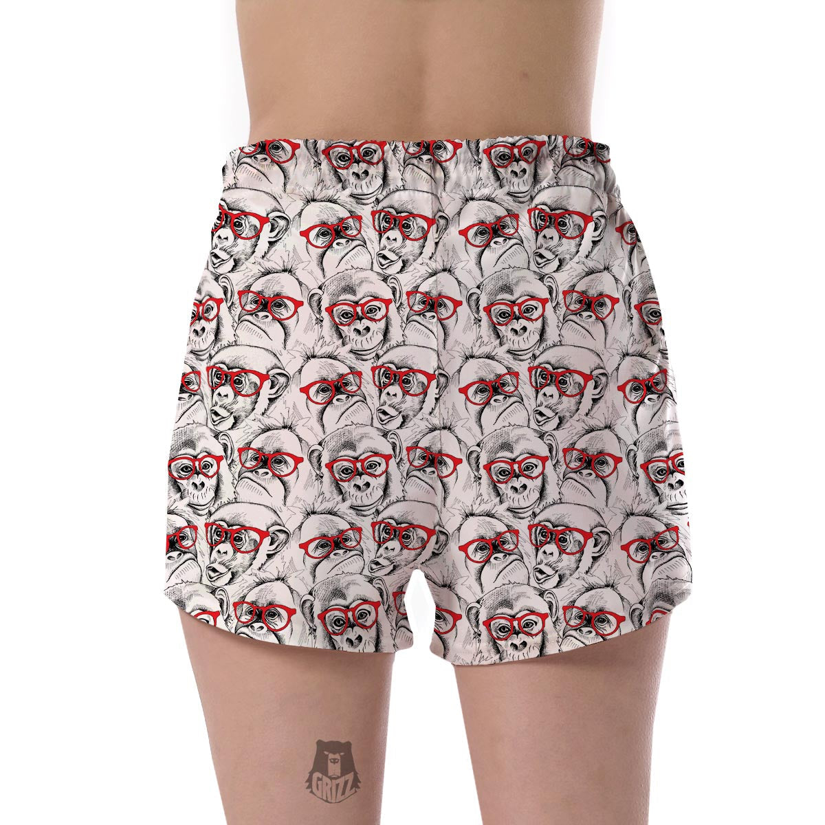 Chimp Monkey Pattern Print Women's Shorts-grizzshop