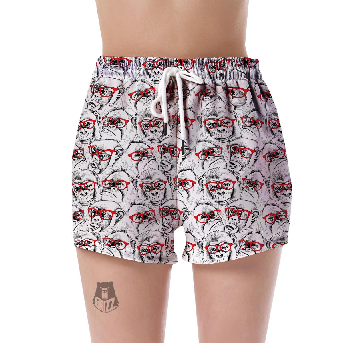 Chimp Monkey Pattern Print Women's Shorts-grizzshop