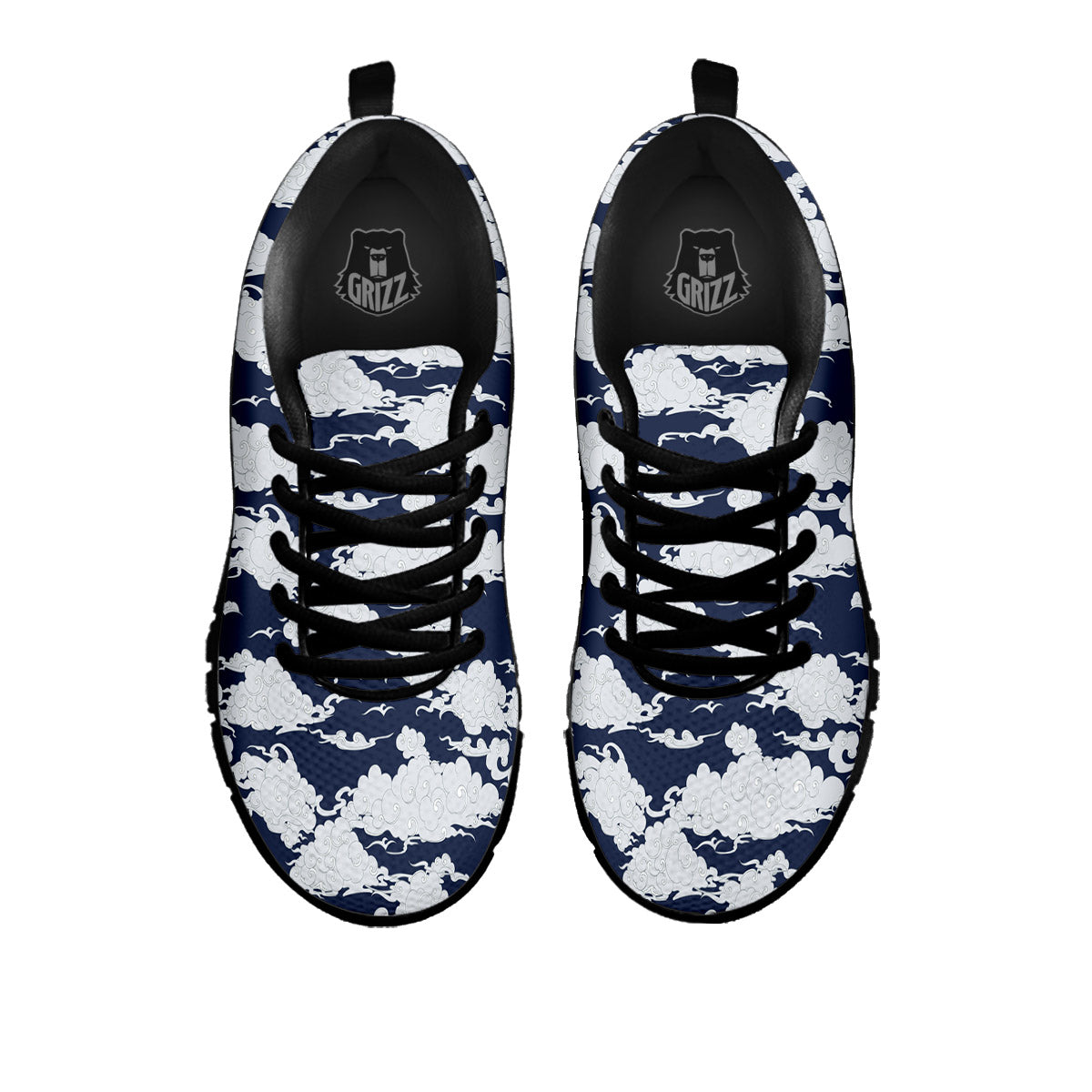 Chinese Cloud Print Pattern Black Sneaker-grizzshop