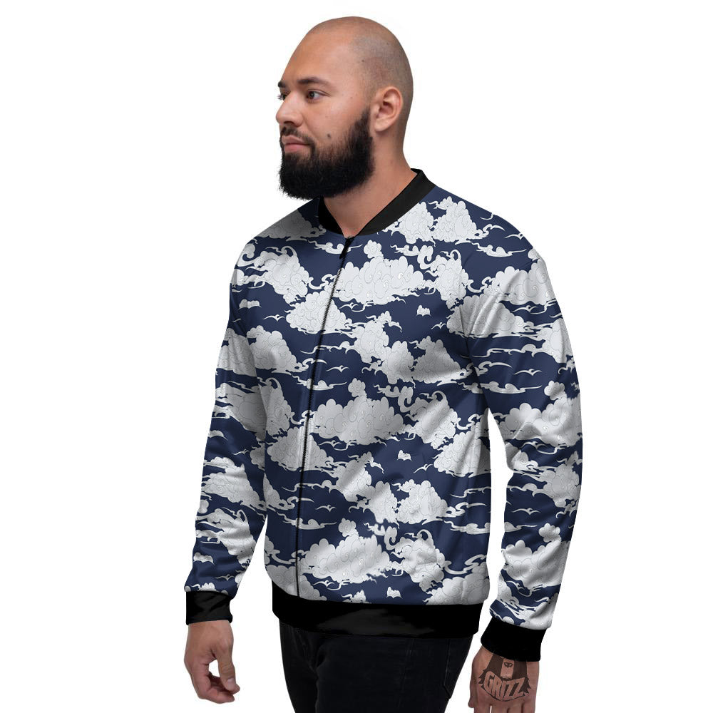 Chinese Cloud Print Pattern Men's Bomber Jacket-grizzshop