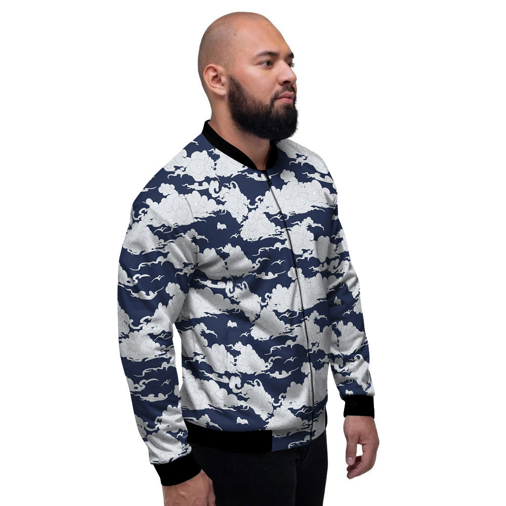 Chinese Cloud Print Pattern Men's Bomber Jacket-grizzshop