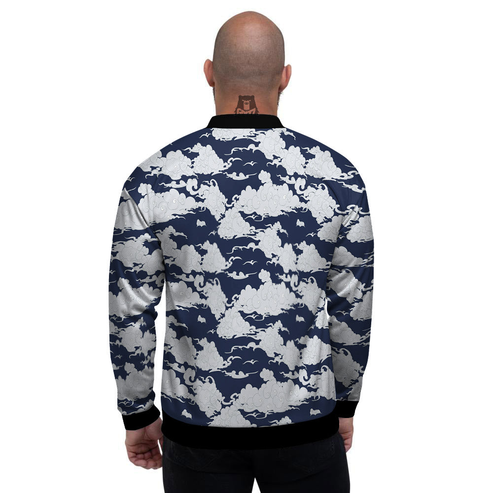 Chinese Cloud Print Pattern Men's Bomber Jacket-grizzshop