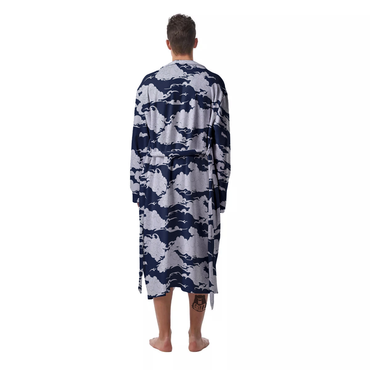 Chinese Cloud Print Pattern Men's Robe-grizzshop