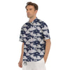 Chinese Cloud Print Pattern Men's Short Sleeve Shirts-grizzshop