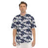 Chinese Cloud Print Pattern Men's Short Sleeve Shirts-grizzshop