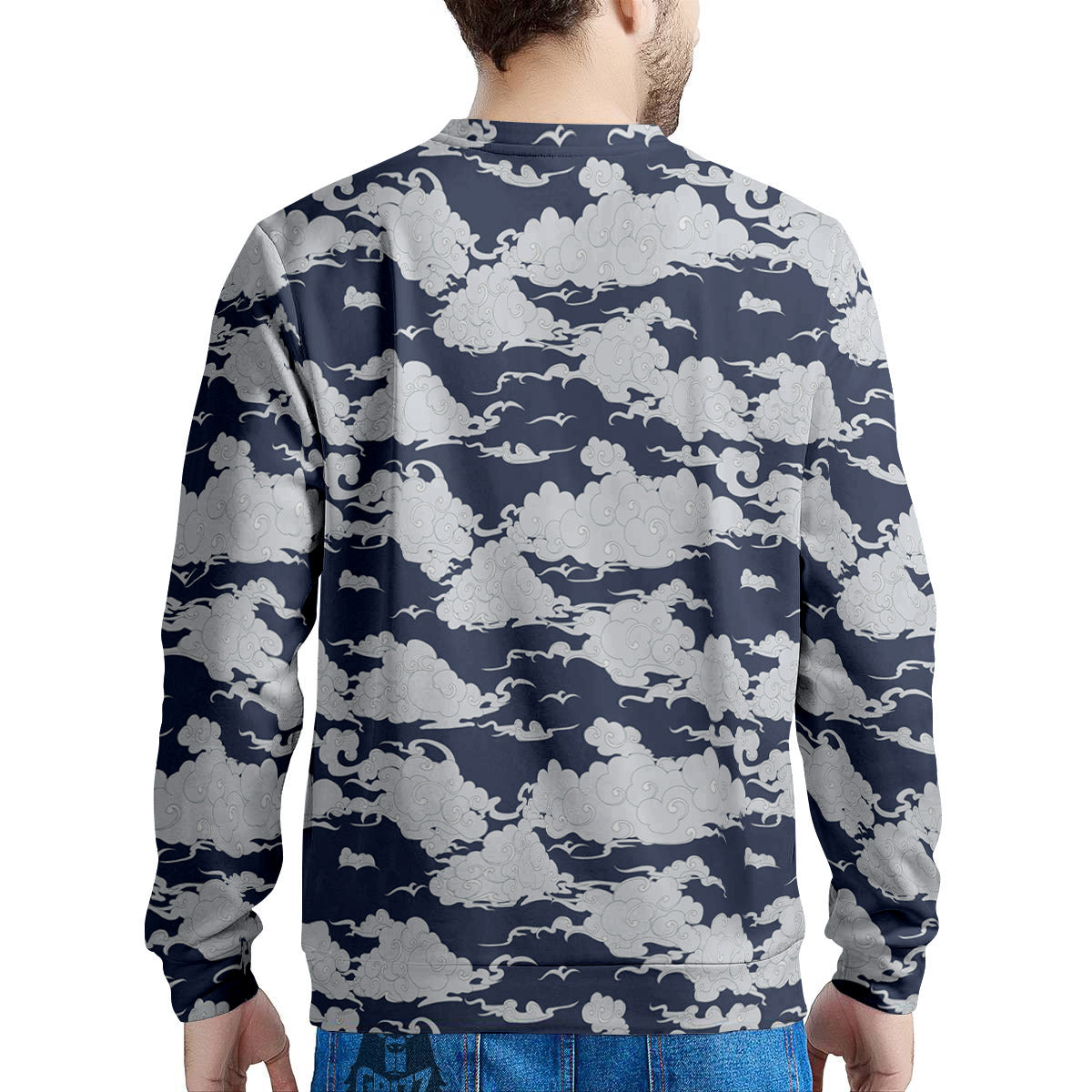 Chinese Cloud Print Pattern Men's Sweatshirt-grizzshop