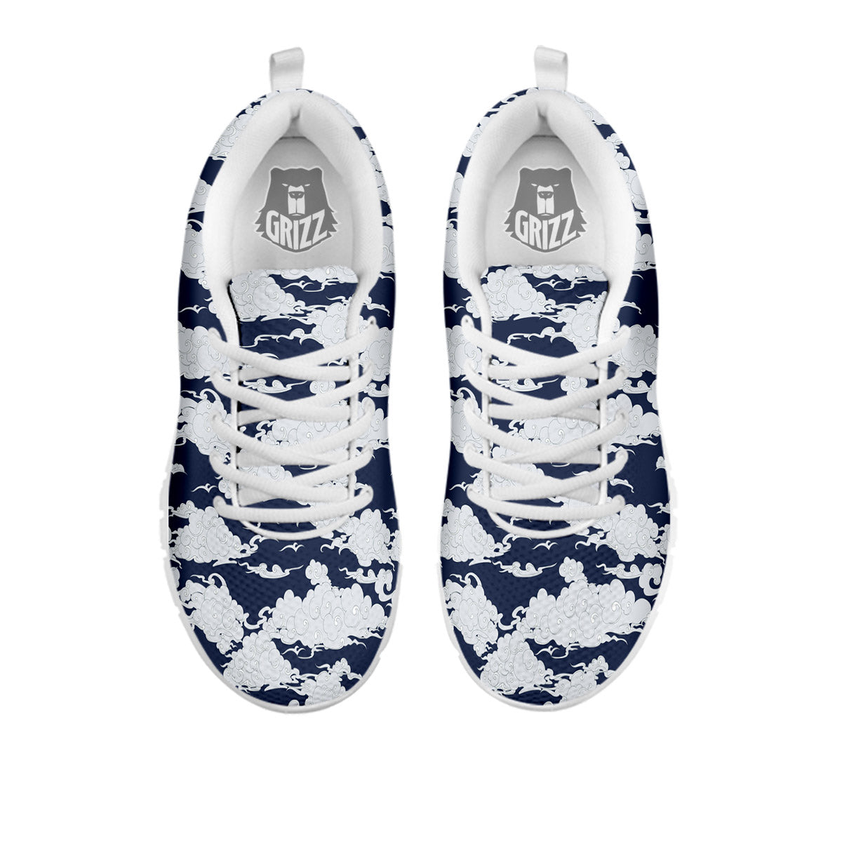 Chinese Cloud Print Pattern White Sneaker-grizzshop