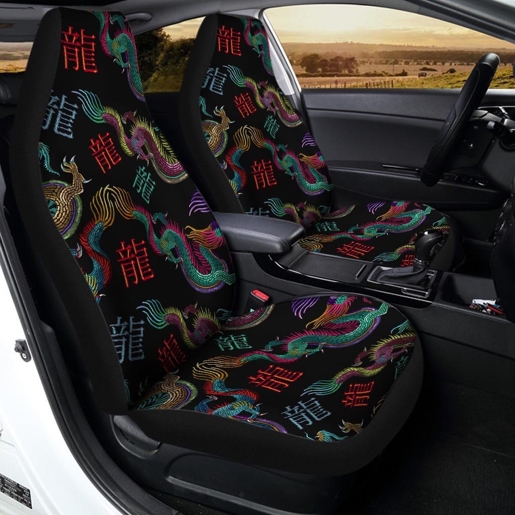 Chinese Dragon Character Print Car Seat Covers-grizzshop