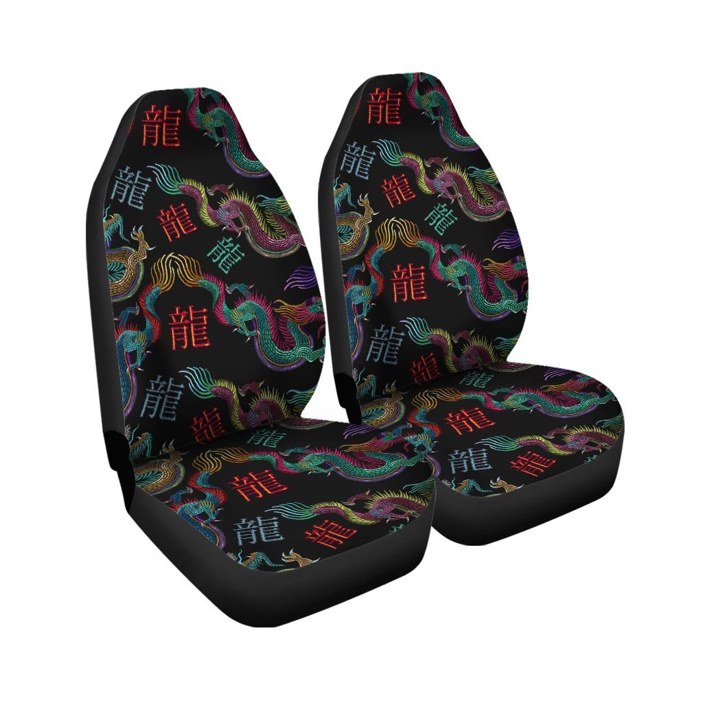 Chinese Dragon Character Print Car Seat Covers-grizzshop