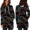 Chinese Dragon Character Print Hoodie Dress-grizzshop