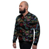 Chinese Dragon Character Print Men's Bomber Jacket-grizzshop