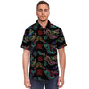 Chinese Dragon Character Print Men's Short Sleeve Shirt-grizzshop