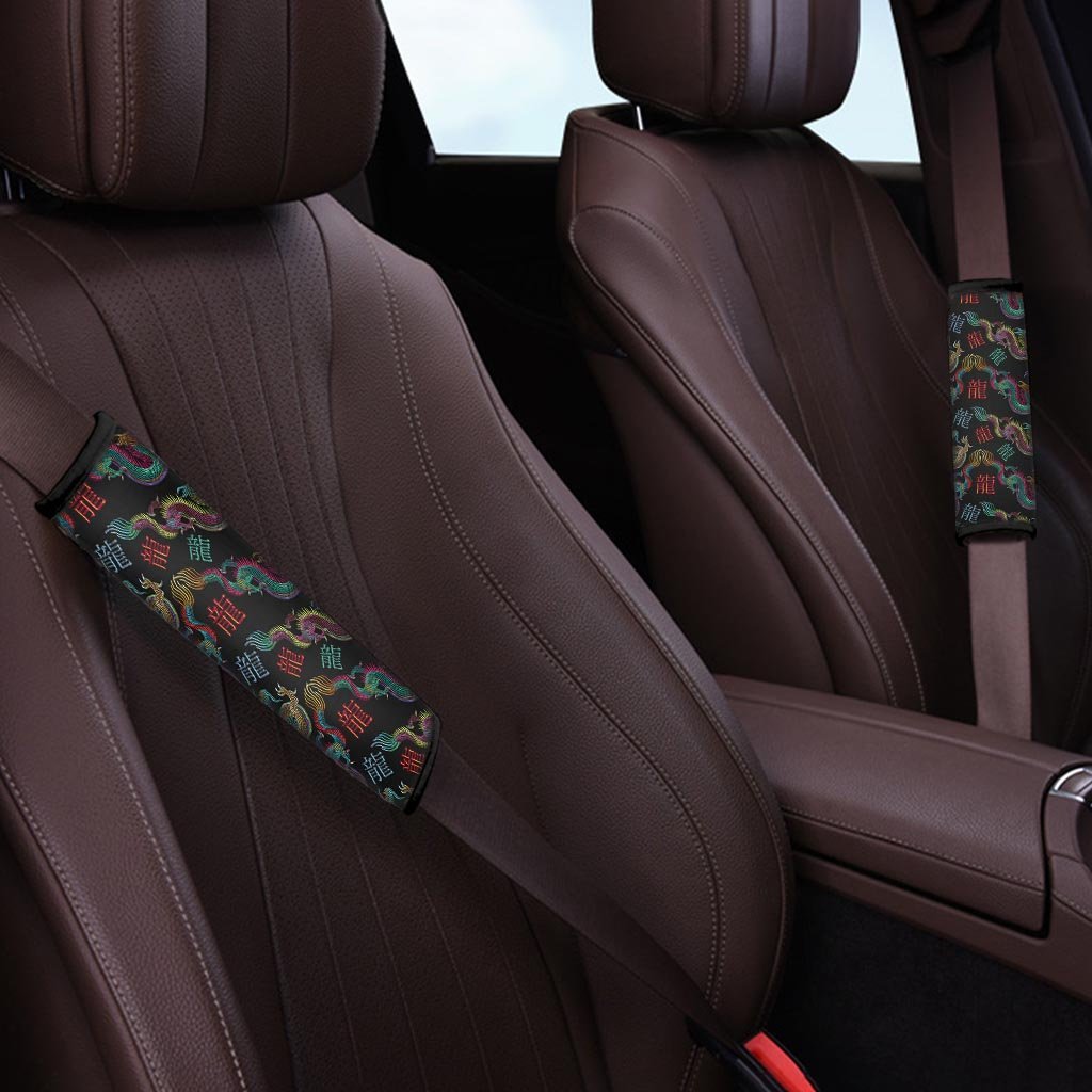 Chinese Dragon Character Print Seat Belt Cover-grizzshop