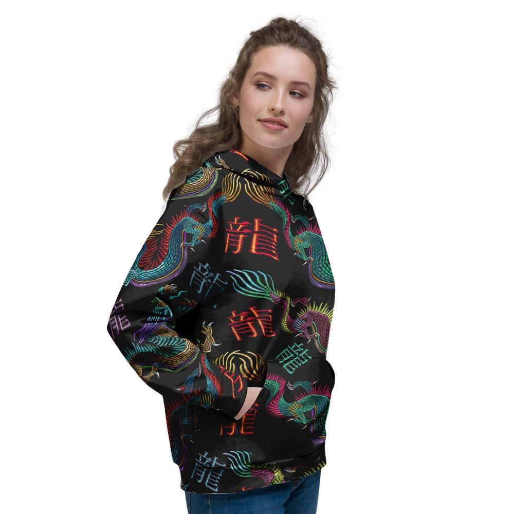 Chinese Dragon Character Print Women's Hoodie-grizzshop