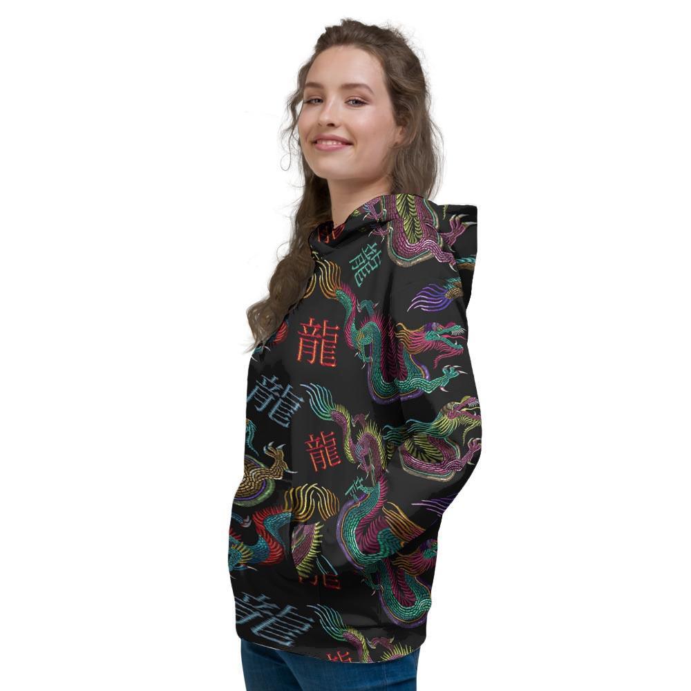 Chinese Dragon Character Print Women's Hoodie-grizzshop