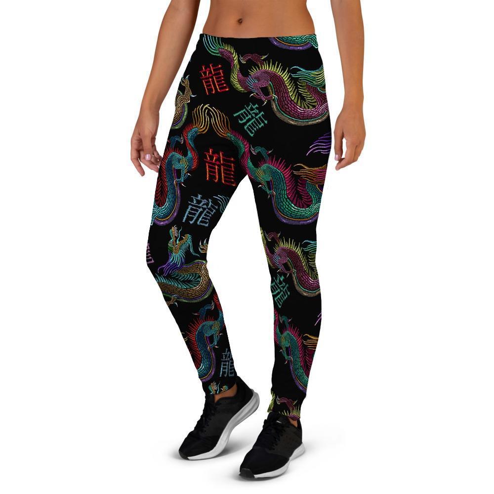 Chinese Dragon Character Print Women's Joggers-grizzshop