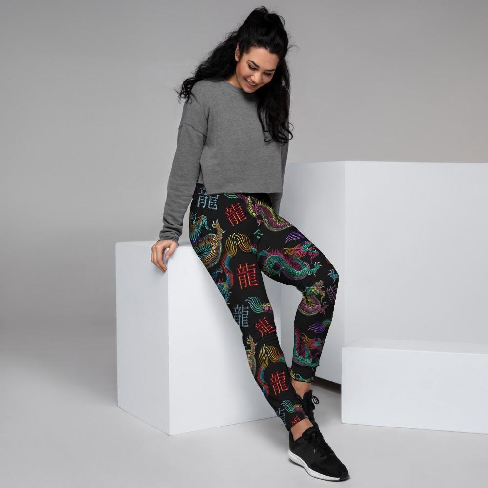 Chinese Dragon Character Print Women's Joggers-grizzshop