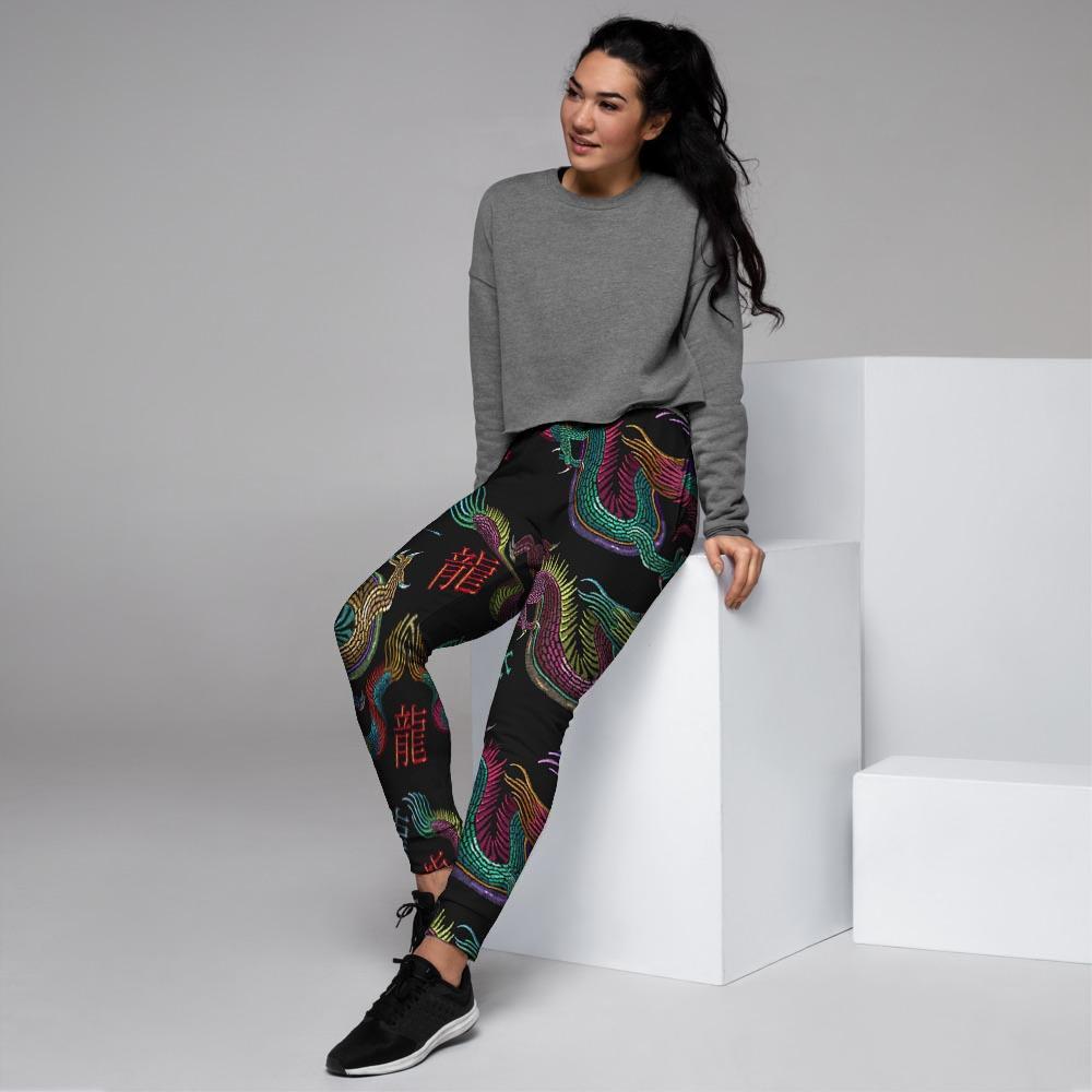 Chinese Dragon Character Print Women's Joggers-grizzshop