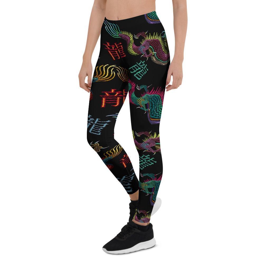 Chinese Dragon Character Print Women's Leggings-grizzshop