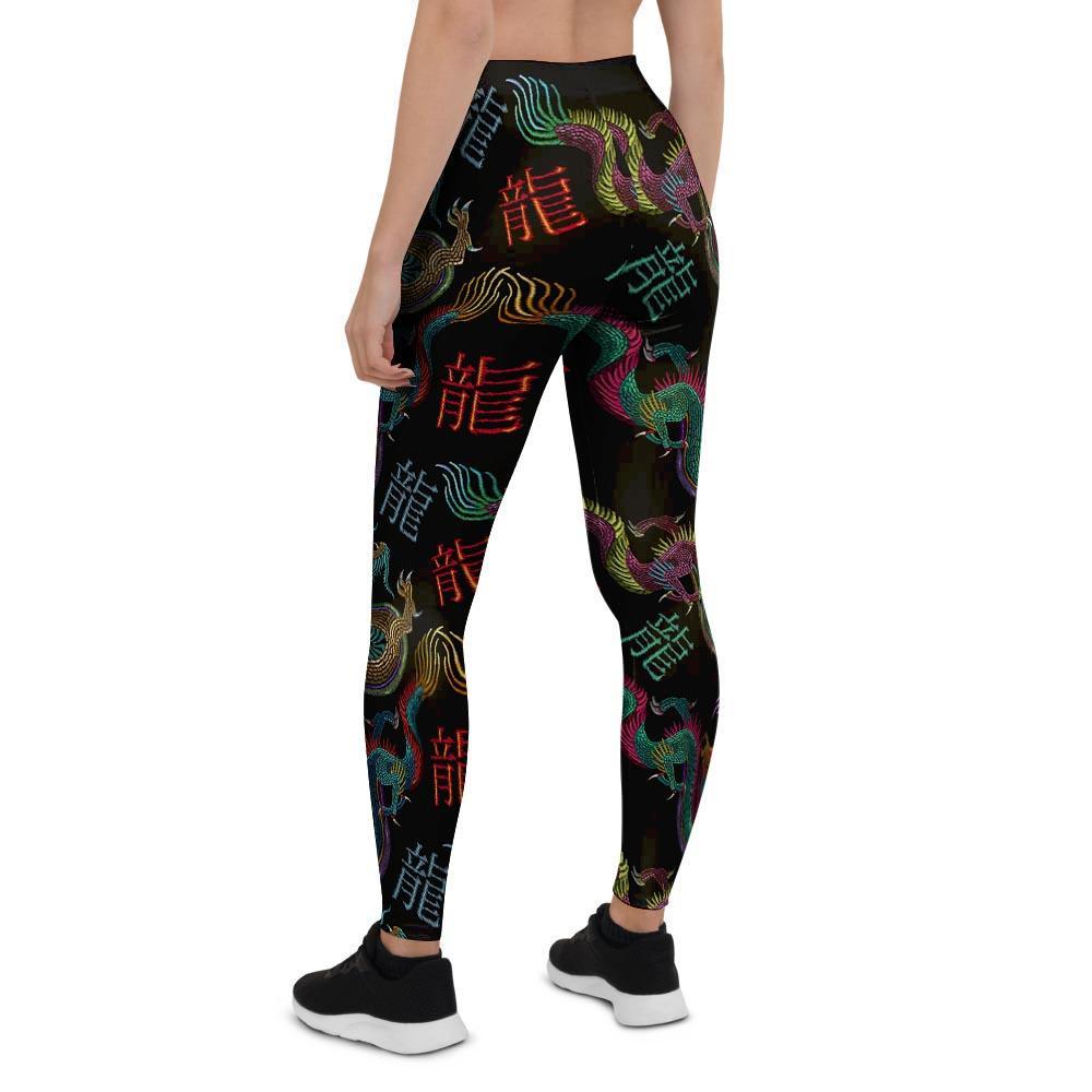 Chinese Dragon Character Print Women's Leggings-grizzshop