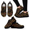 Chinese Dragon Rose Pattern Print Black Sneaker Shoes For Men Women-grizzshop