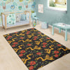 Chinese Dragon Rose Pattern Print Floor Mat-grizzshop