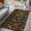 Chinese Dragon Rose Pattern Print Floor Mat-grizzshop