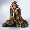 Chinese Dragon Rose Pattern Print Hooded Blanket-grizzshop