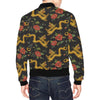 Chinese Dragon Rose Pattern Print Men's Bomber Jacket-grizzshop