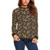 Chinese Dragon Rose Pattern Print Women Crewneck Sweatshirt-grizzshop