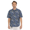 Chinese Dragon Sea Print Pattern Men's Short Sleeve Shirts-grizzshop