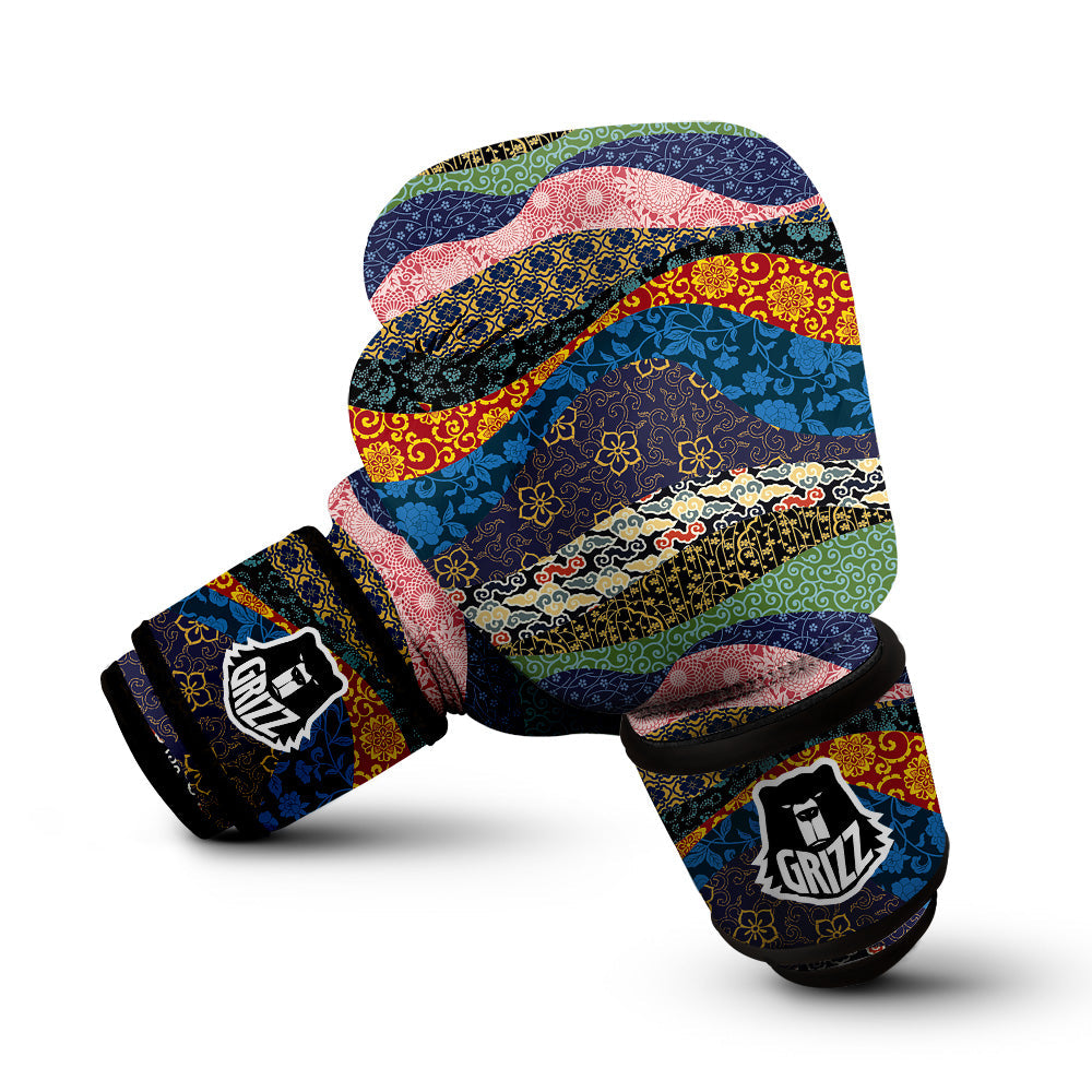 Chinese Fabric Art Print Pattern Boxing Gloves-grizzshop